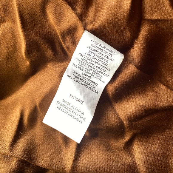 LUCKY BRAND Faux Shearling Teddy Long Coat Pecan Size X-Small - Picture 13 of 14